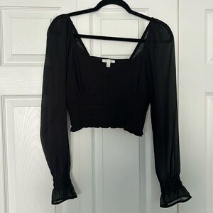 Black Crop long sleeve top